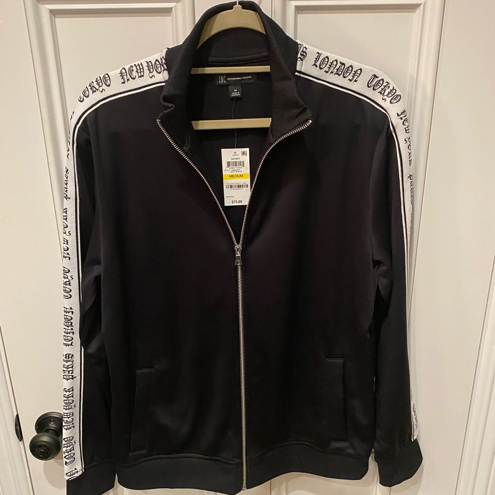 Men’s Black/White Track Jacket.